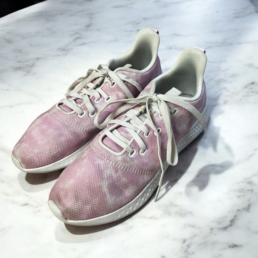 Adidas Cloudfoam Super Womens Sneakers Pink White Sz 9.5 Comfortable Lightweight - Picture 12 of 14